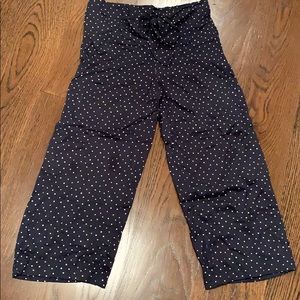Zara girls navy and white wide leg trousers